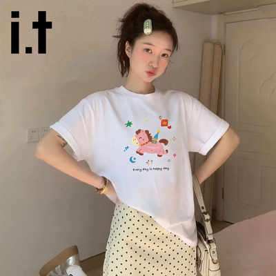 it:CHOCOOLATE小马印花短袖T恤男女潮牌2026夏季凉感新款情侣上衣