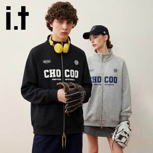 it:CHOCOOLATE立领开衫情侣卫衣2026春季新款宽松休闲外套上衣男