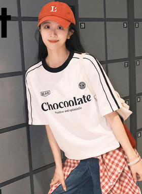 it:CHOCOOLATE美式复古短袖T恤男女潮牌2026夏季百搭情侣体恤上衣