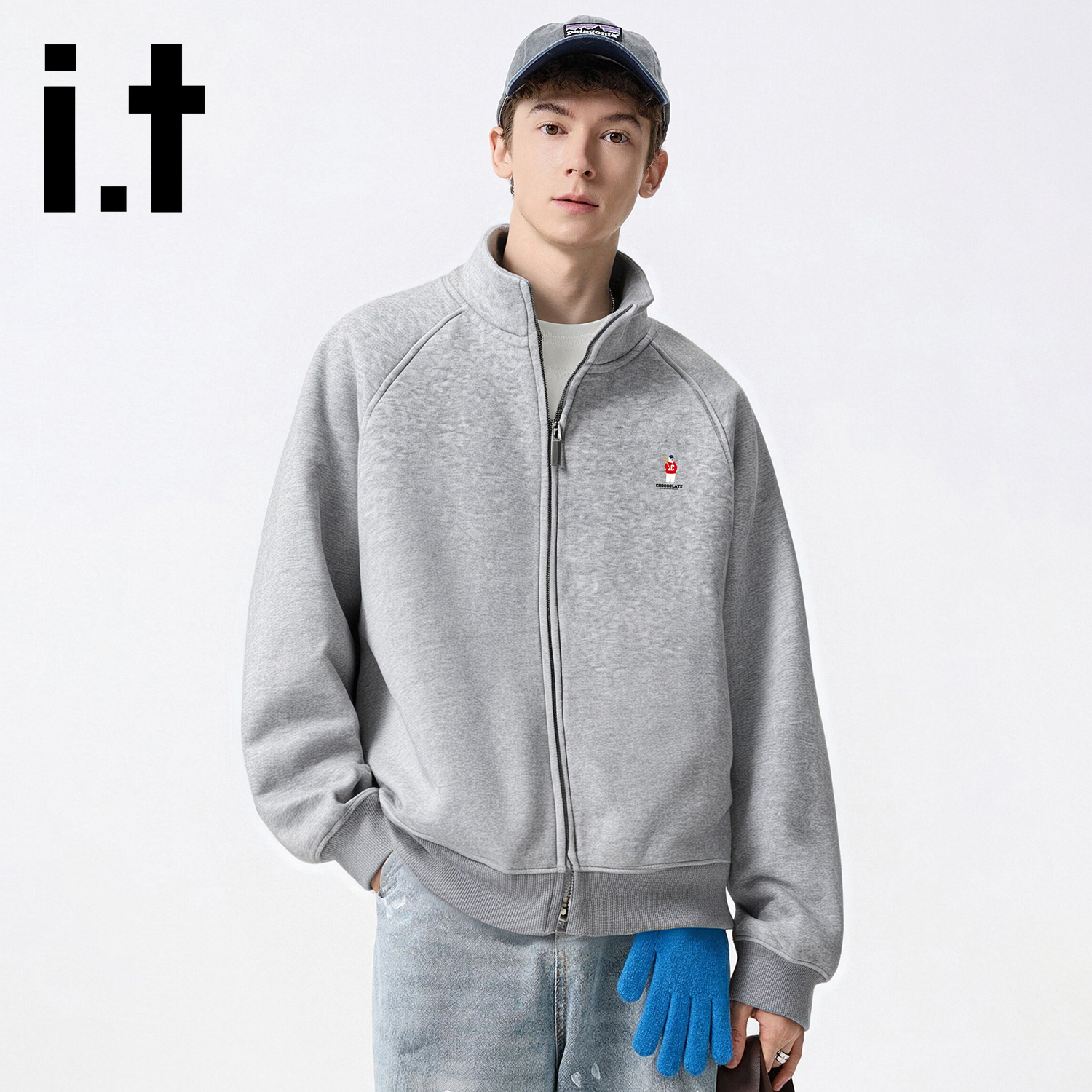 it开衫立领卫衣男女美式宽松