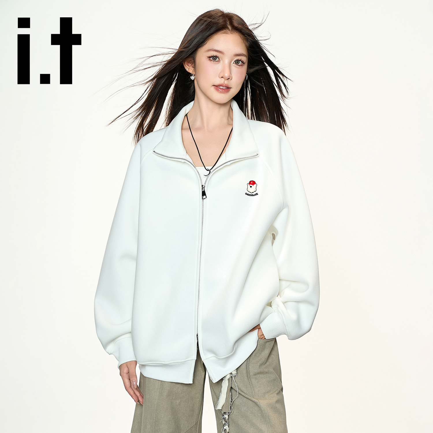 it开衫立领情侣卫衣美式休闲