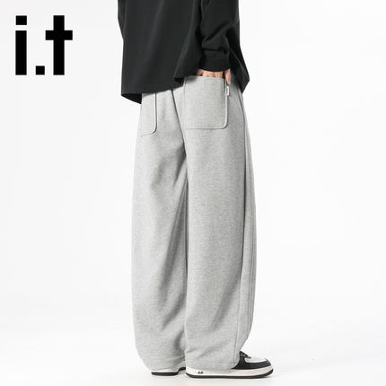 it:CHOCOOLATE男士卫裤冬季加厚2025新款宽松直筒运动休闲长裤子