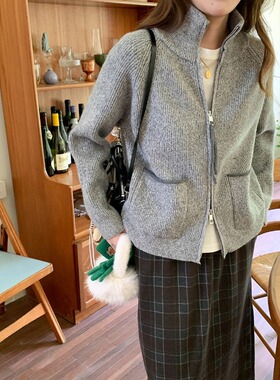 3th Morning 慵懒舒适派 时髦撞色双拉链针织开衫外套ZY3591