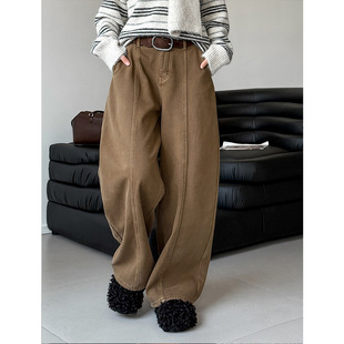 百搭休闲裤 感百搭休闲直筒阔腿裤 25225 新款 橘芷冬季