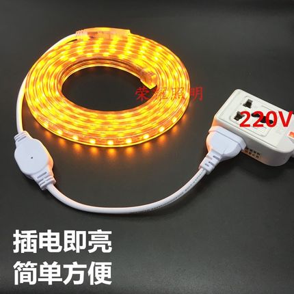220v防水5050超亮线灯家用软彩色红暖白蓝绿黄光 led灯带客厅吊顶