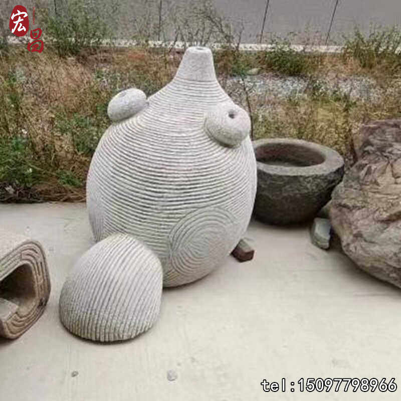 石雕喷水鱼流水喷泉 公园广场水石雕