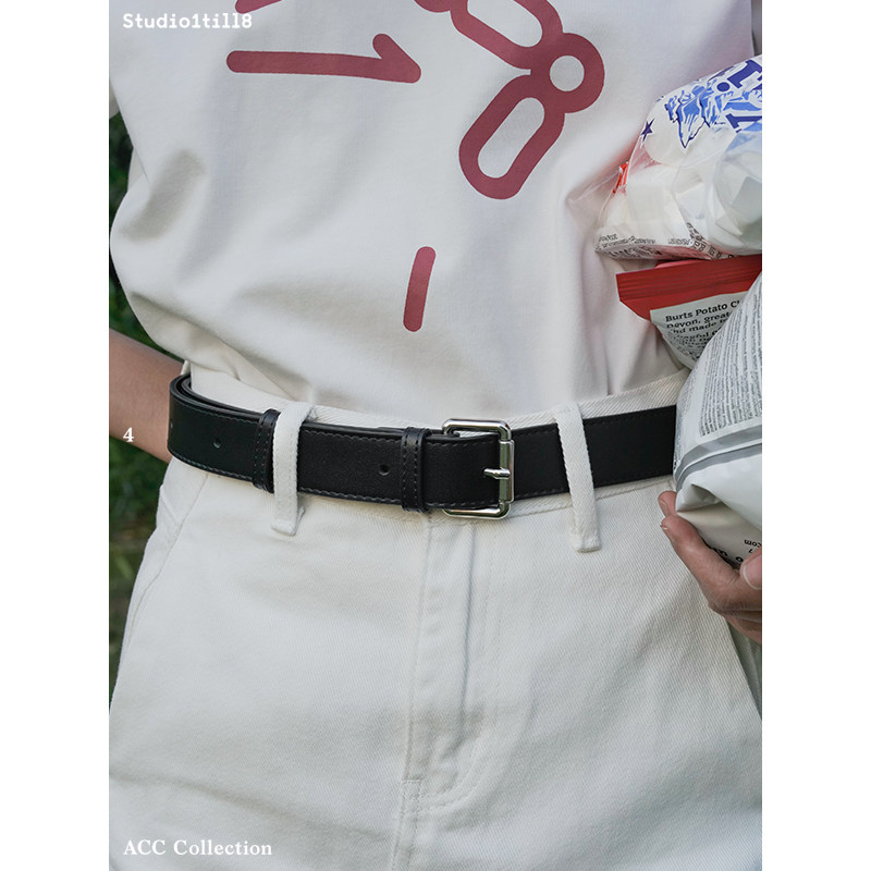 Studio1till8 百搭中性二层牛皮皮带原创设计简约针扣质感腰带在类目 服饰配件/皮带/帽子/围巾, 腰带/皮带/腰链中 - 来自Buy2taobao.com提供专业的淘宝代购服务