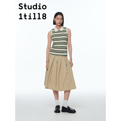Studio1till8翻领条纹背心