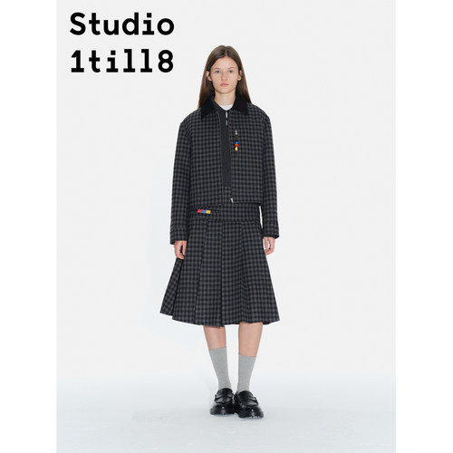 Studio1till8格纹外套百褶半裙