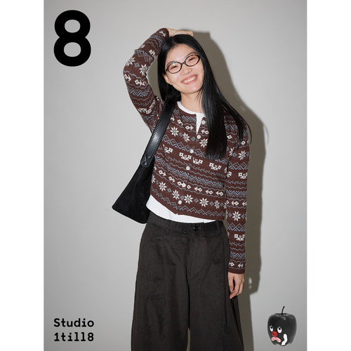 Studio1till8巧克力费尔岛开衫