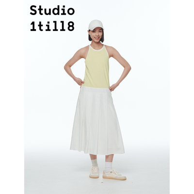 Studio1till8条纹水滴领连衣裙