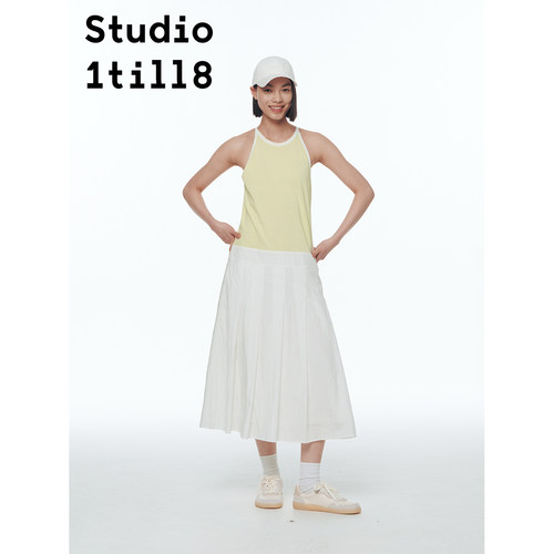 Studio1till8条纹水滴领连衣裙