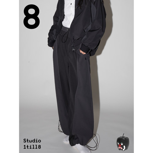 Studio1till88双腰头拼色长裤