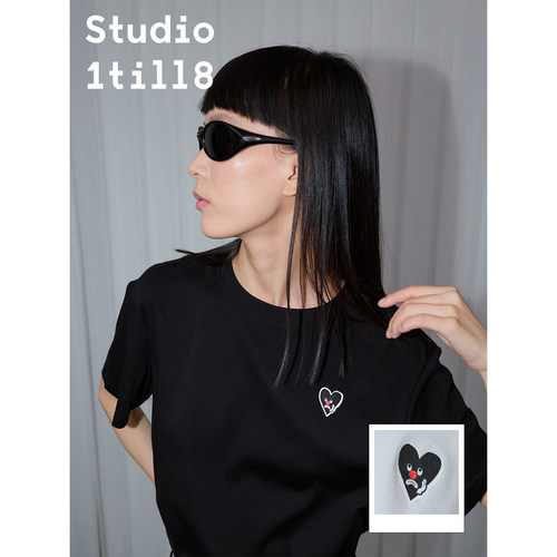 Studio1till8牙痛爱心印花T恤