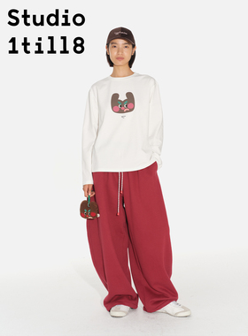 Studio1till8 “Toothache Zoo”系列多色上衣棉混纺长袖秋季T恤