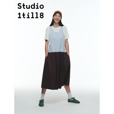 Studio1till8假两件拼接连衣裙