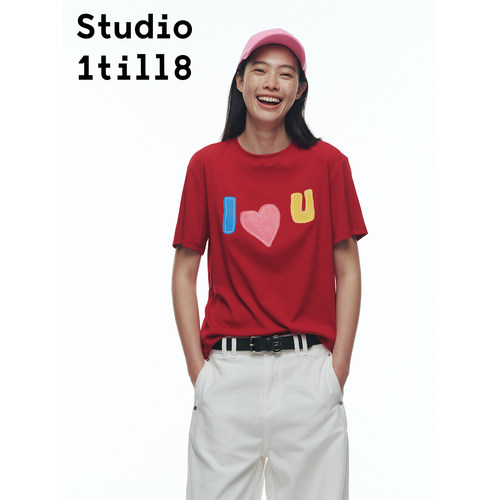 Studio1till8爱心印花短袖