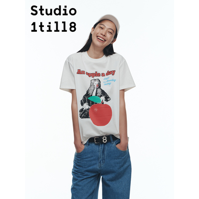 Studio1till8苹果大印花短袖