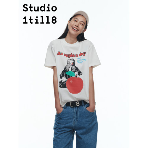 Studio1till8苹果大印花短袖