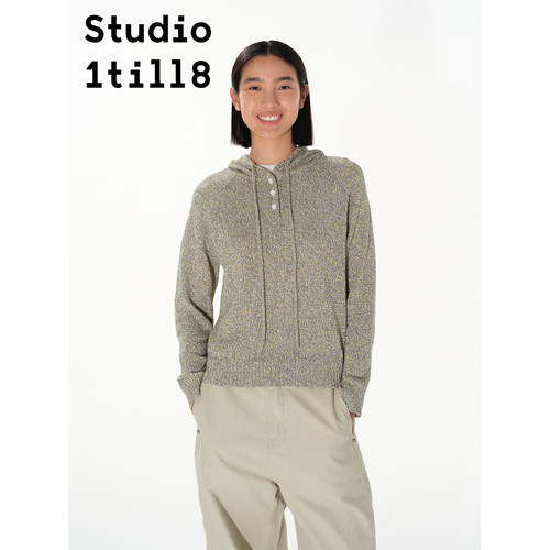 Studio1till8插肩袖连帽针织衫