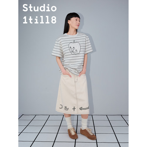 Studio1till8牙痛苹果贴布绣T恤