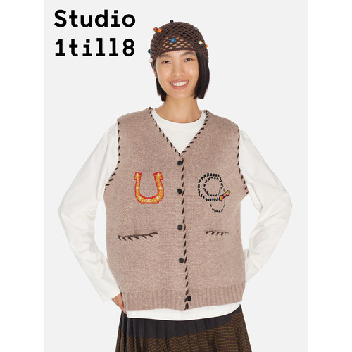 Studio1till8西部牛仔针织背心