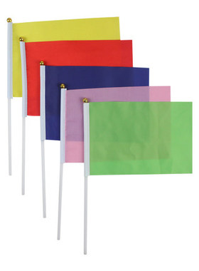 幼儿园早操手摇旗 运动会旗帜红色黄蓝色绿粉五色彩旗 8号小彩旗