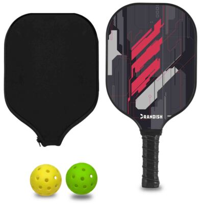 匹克球拍pickleball玻璃纤维轻盈耐用专业比赛学生通用红源计划黑