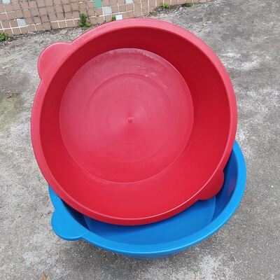 加厚双耳盆脸盆牛筋盆圆形塑料盆