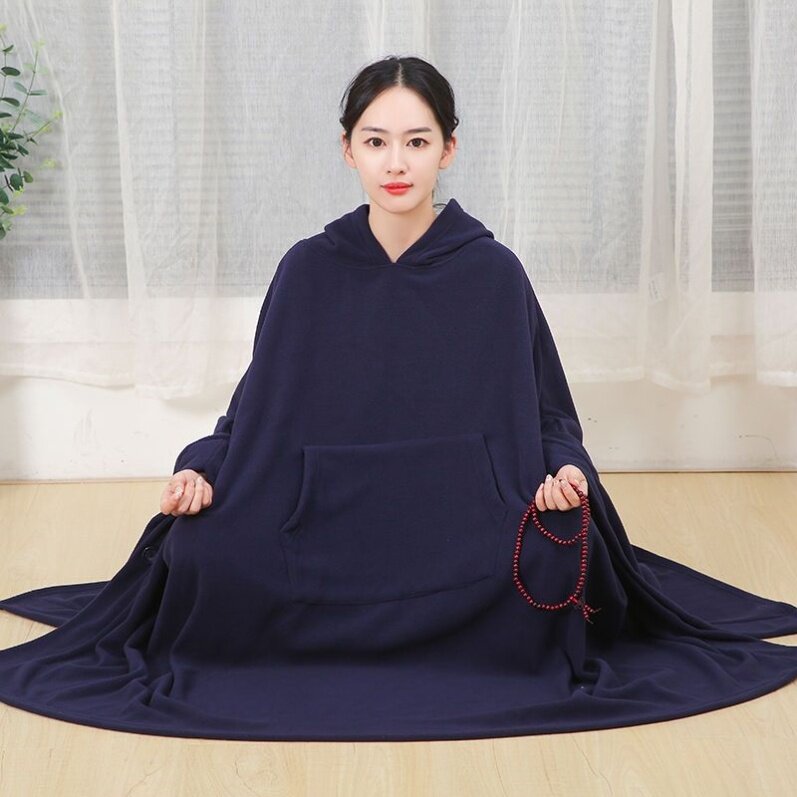 特卖僧服和尚服长袍双层毛绒打坐披风加厚观音斗蓬男女通用秋冬禅