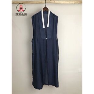 特卖披风道袍汉服男女道长春夏天丝亚麻比甲坎肩披褂明制道袍长衫