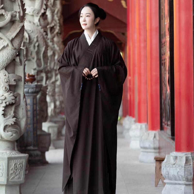 特价缎梵高档广袖皈依海青居士服男女夏季薄款大袖海清和尚衣僧服