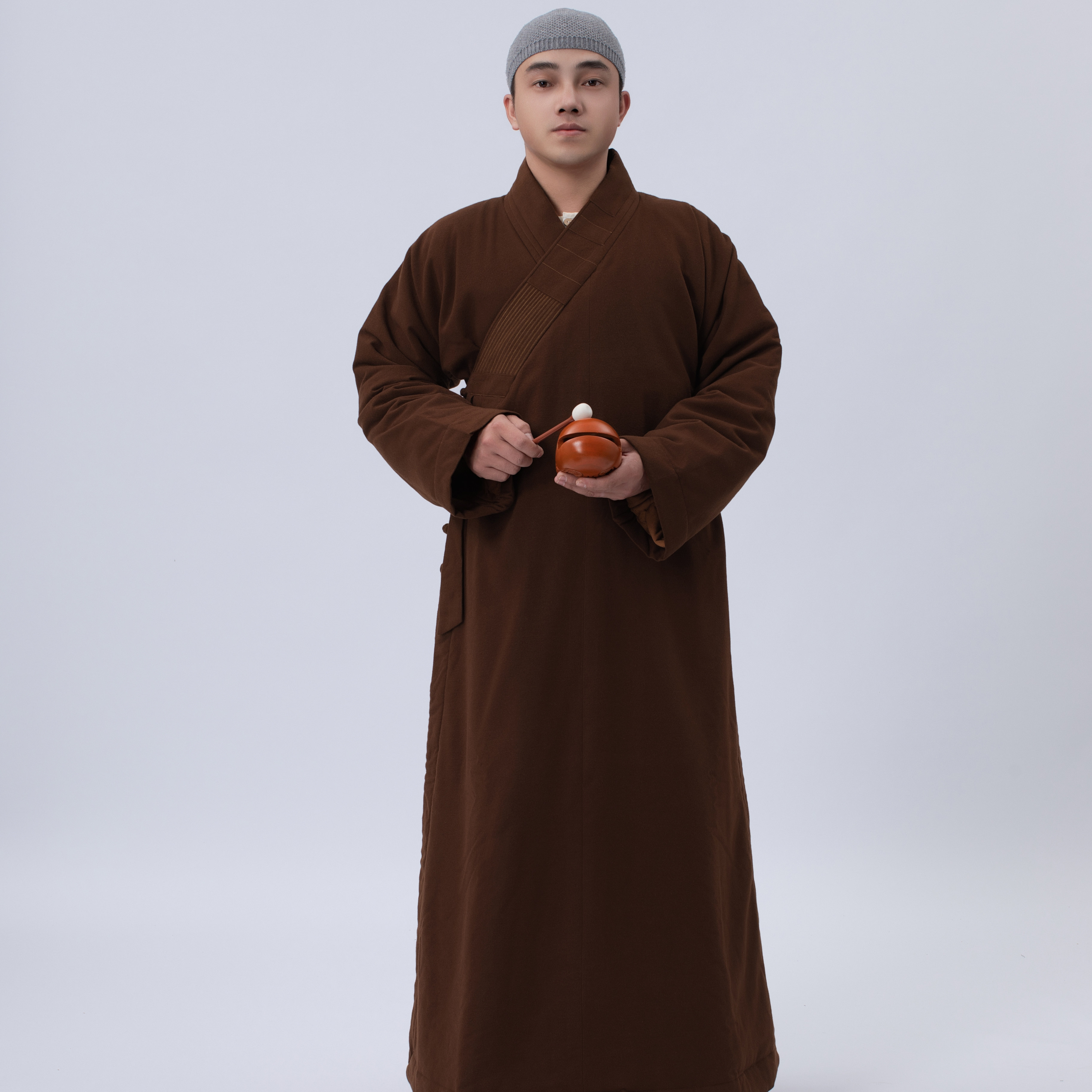 特卖僧服冬季毛呢大褂加厚棉衣男和尚加棉僧衣僧袍女出家僧人保暖