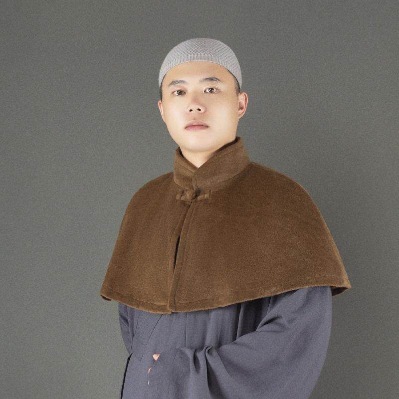 特卖僧服冬季加绒僧人打坐披风男斗篷和尚服僧衣小披肩禅修服女观