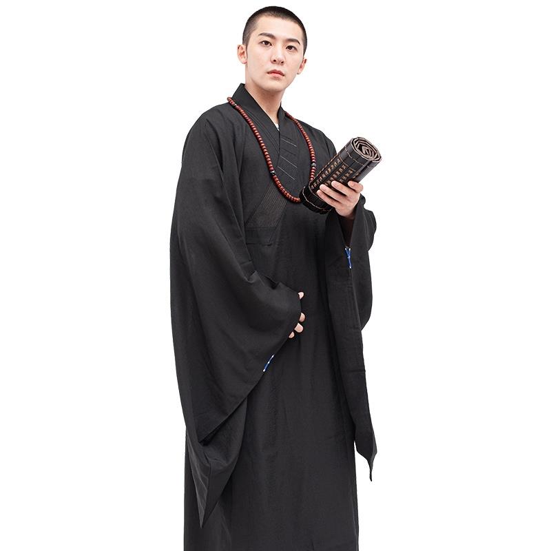 特价觉牌海清居士服女僧服男广袖海青纯棉亚麻透气法会僧衣春夏季
