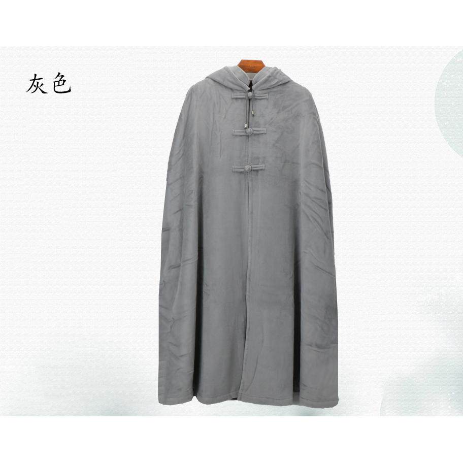 特卖僧服佛披风观音帽长斗篷男披肩僧用短款女居士服打坐长披风冬