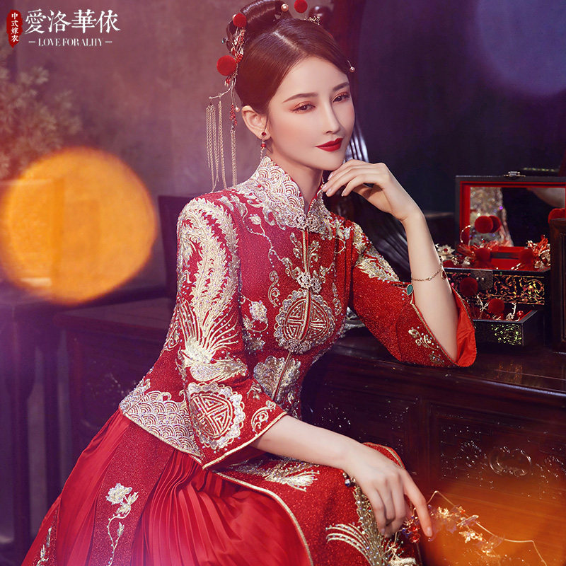 秀禾服2020新款秋冬中式婚纱礼服龙凤褂新娘秀禾结婚敬酒服秀和服
