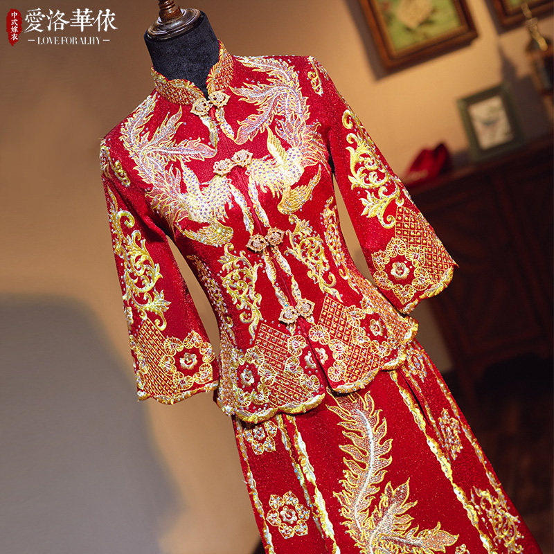 秀禾服2020新款秋冬结婚敬酒服中式婚纱礼服中国风新娘秀禾龙凤褂