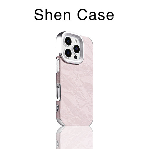 灰粉色丝绸绒电镀边适用于iPhone18promax手机壳苹果17简约肤感软壳16pro高级15个性13百搭14女款保护套12pro