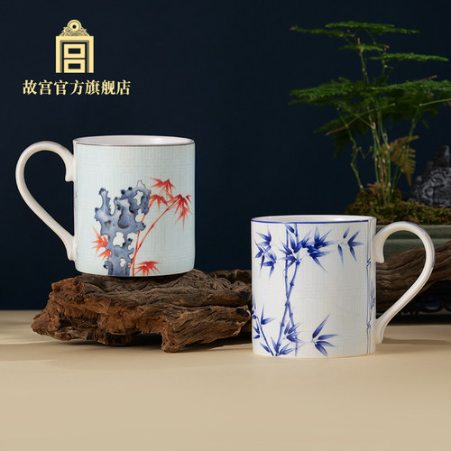 故宫节节高升青花锦绣马克杯