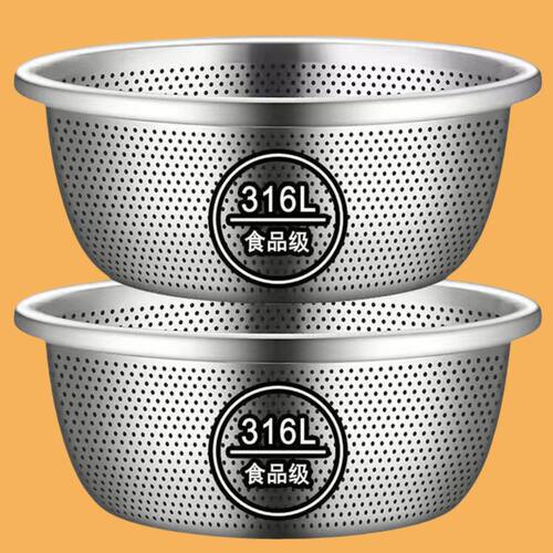 316特厚不锈钢漏盆米筛厨