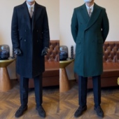 显瘦绅士款 秋冬厚款 52%羊毛气质修身 羊毛柴斯特菲尔德双排扣大衣