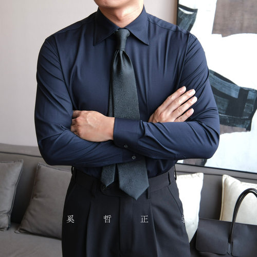 男士四季款竹纤维混纺弹力舒适温莎领衬衫20287