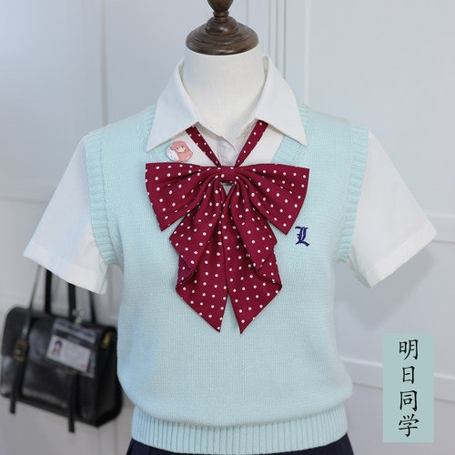 JK免打波点蝴蝶结领结日系圆点制服配饰（水手服要延长带）包邮