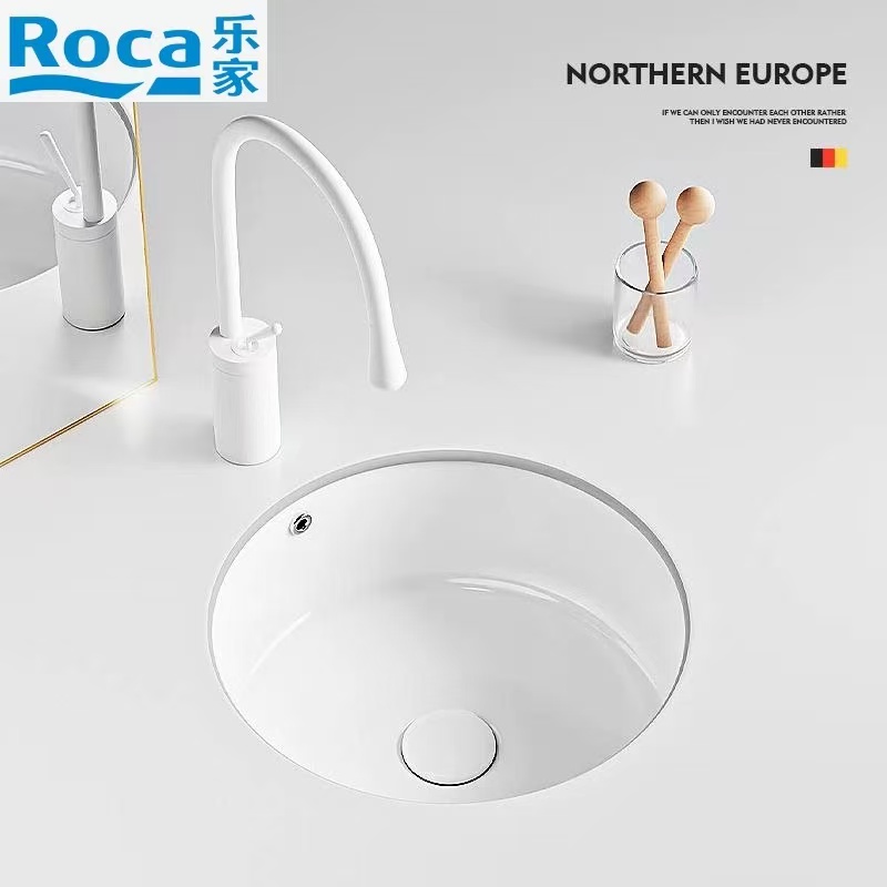 Roca乐家卫浴陶瓷台下盆嵌入式洗脸盆方形家用面盆单盆洗手盆