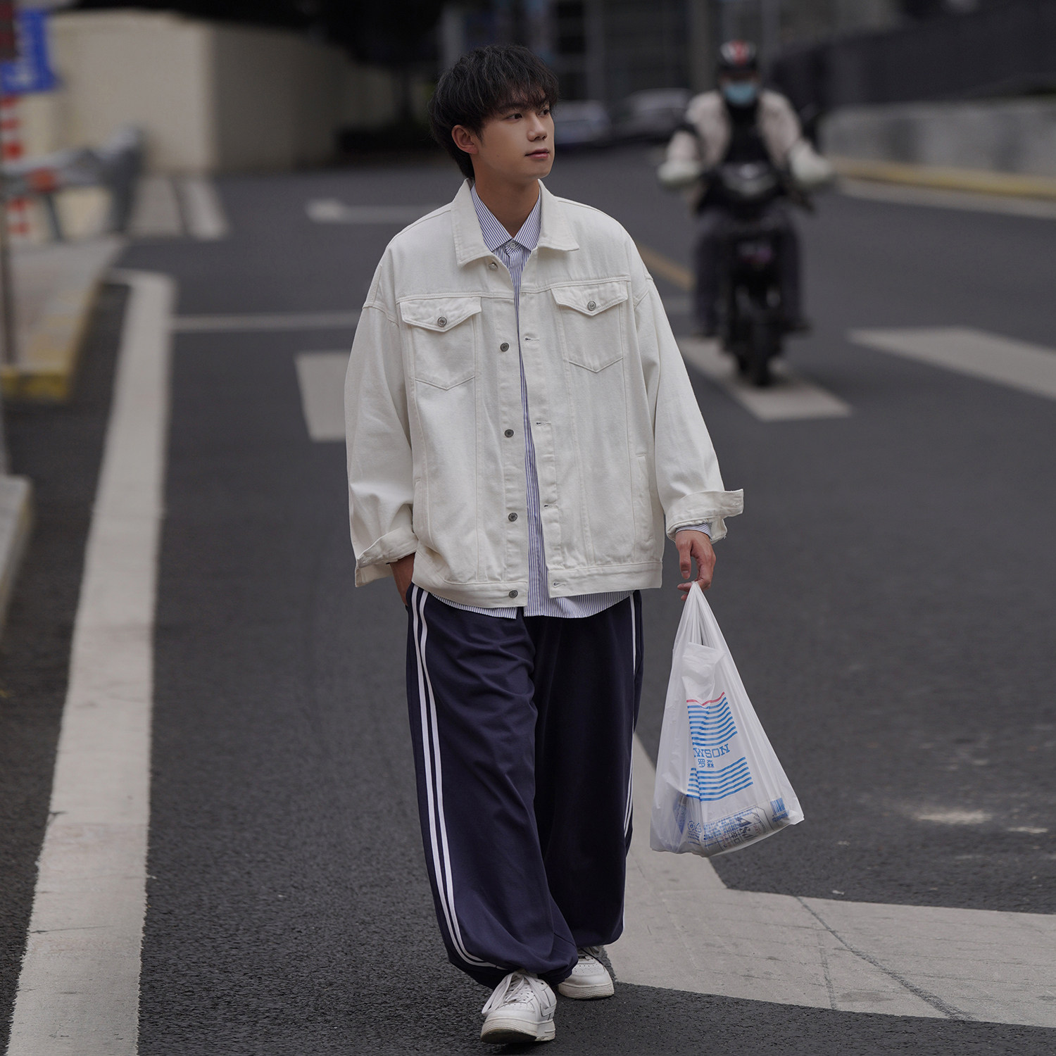 24新款抖音品质男士宽松纯色休闲水洗外套上衣N961/P85/128,女装短外套,星座202