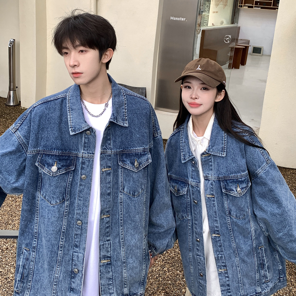 24款牛仔夹克宽松韩版工装潮流水洗情侣外套N991/P98148,男装夹克,星座202