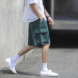 七色夏季新款水洗工装大口袋微弹潮流休闲短裤K2201/P55，男装牛仔裤，星座202