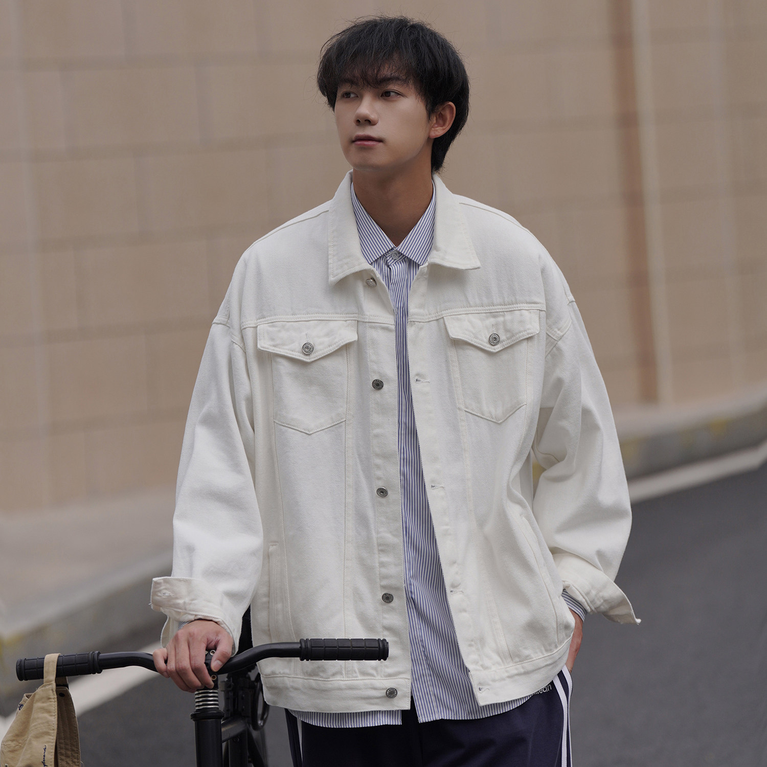 24新款抖音品质男士宽松纯色休闲水洗外套上衣N961/P85/128,女装短外套,星座202