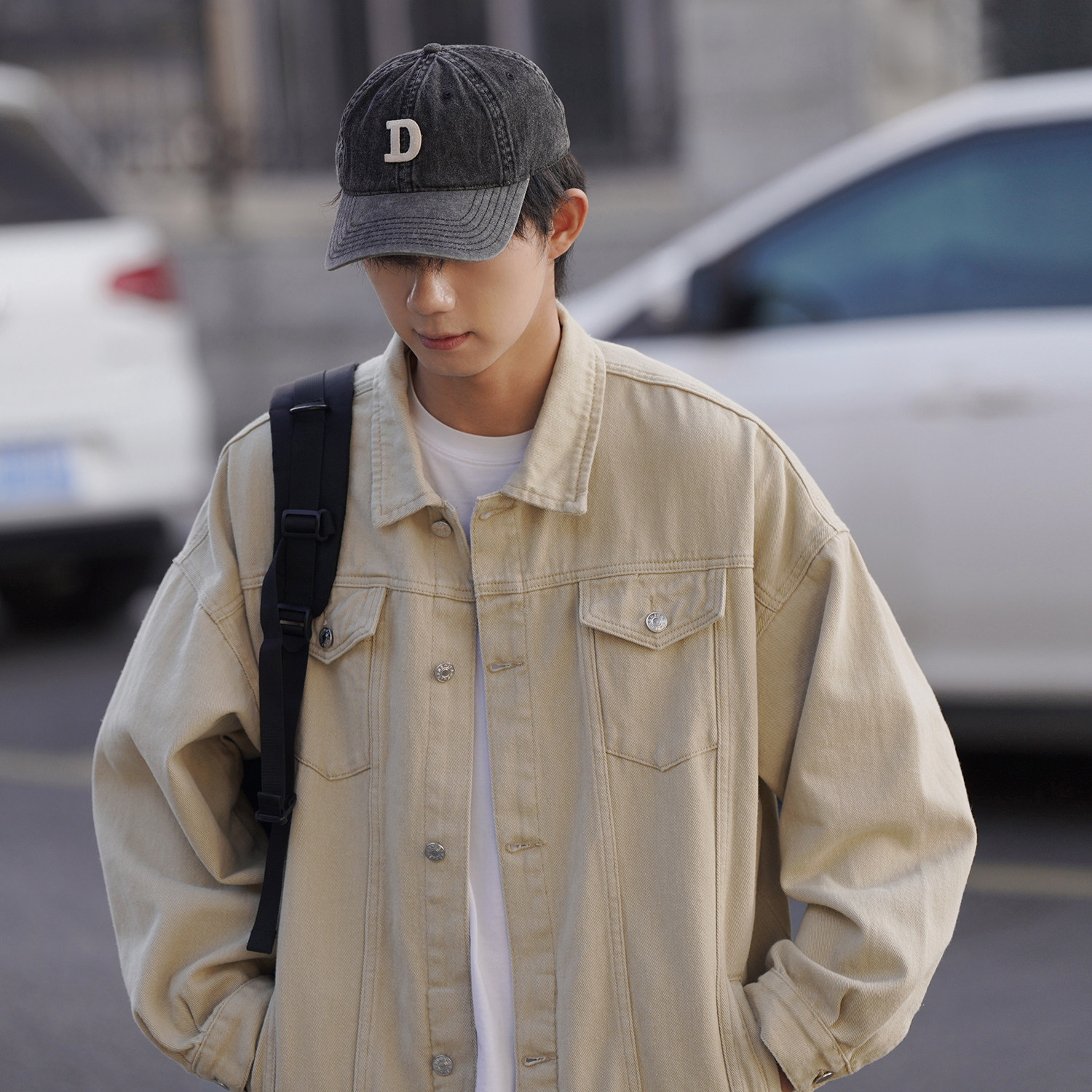 24新款抖音品质男士宽松纯色休闲水洗外套上衣N961/P85,女装短外套,星座202